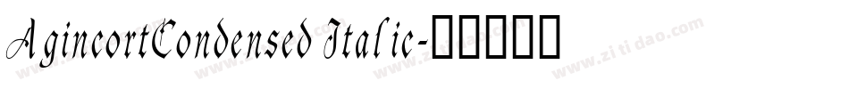 AgincortCondensed Italic字体转换